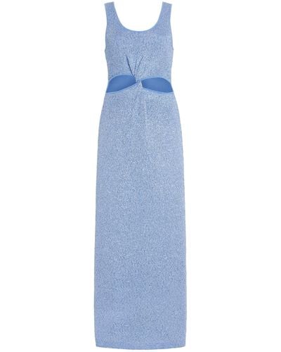 Jonathan Simkhai Rayne Cutout Sequined-knit Midi Tank Dress - Blue