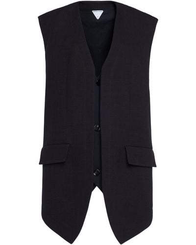 Bottega Veneta Oversized Cotton-blend Melange Vest - Blue