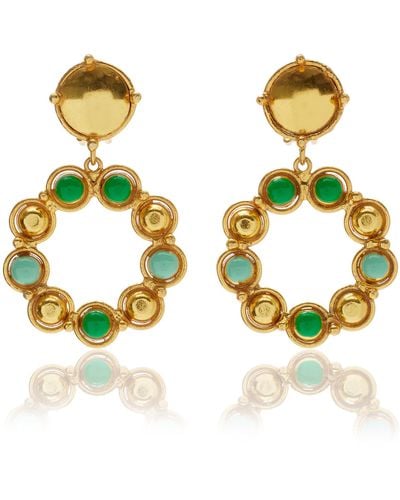 Sylvia Toledano Flower Candies 22k Gold-plated And Enamel Earrings - Blue