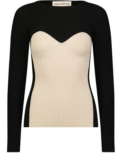 Mara Hoffman Scarlett Stretch Cotton Knit Sweater - Black