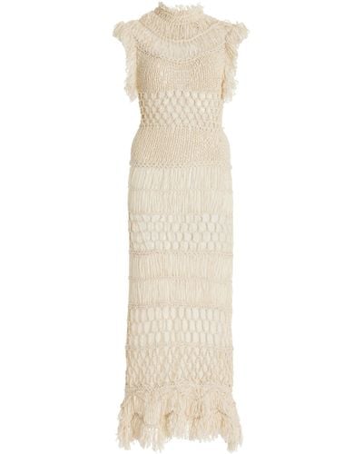Fil De Vie Isadora Crocheted Cotton-blend Maxi Dress - White