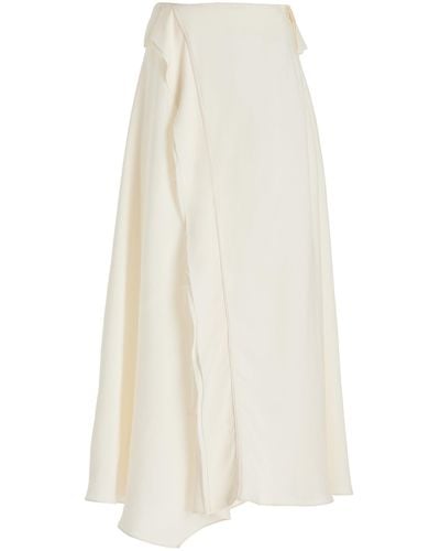 Ulla Johnson Violette Ruffled Crepe Midi Wrap Skirt - White