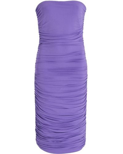Michael Kors Ruched Jersey Midi Dress - Purple