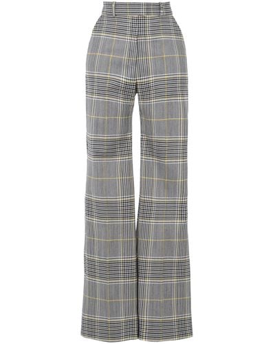 Martin Grant Sofia Wool-cotton Wide Straight-leg Pants - Gray