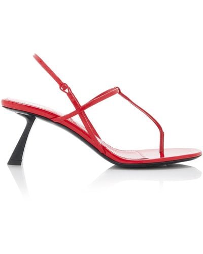 Khaite Linden Patent Leather Sandals - Red