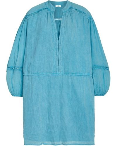BOTEH Cotton Gauze Mini Dress - Blue