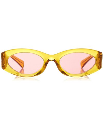 Miu Miu Glimpse Oval-frame Acetate Sunglasses - Orange
