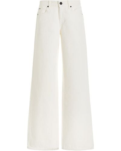 SLVRLAKE Denim Mica Mid-rise Wide-leg Jeans - White