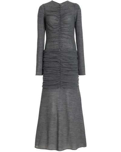 Moré Noir Lauren Knit Wool-blend Maxi Dress - Gray