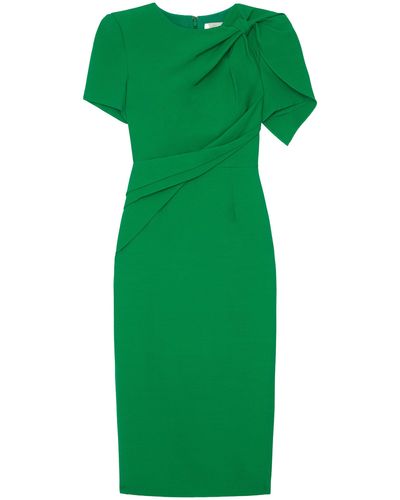 Roland Mouret Silk And Wool Midi Dress - Green