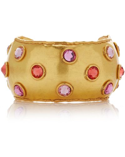 Sylvia Toledano Dune Crystal 22k Gold-plated Cuff - Pink