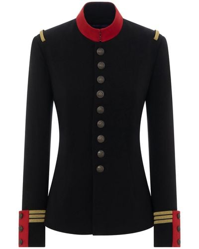 Ralph Lauren Wilmington Wool Military Jacket - Black
