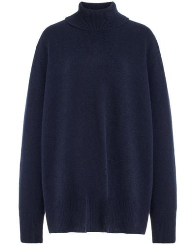 The Row Stepny Wool-cashmere Turtleneck Sweater - Blue