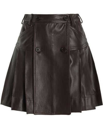 Simone Rocha Pleated Mini Kilt Skirt - Brown