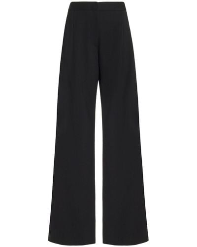 Carolina Herrera Stretch-wool Wide-leg Trousers - Black
