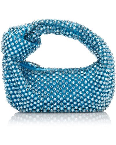 Bottega Veneta The Mini Jodie Crystal-net Leather Bag - Blue