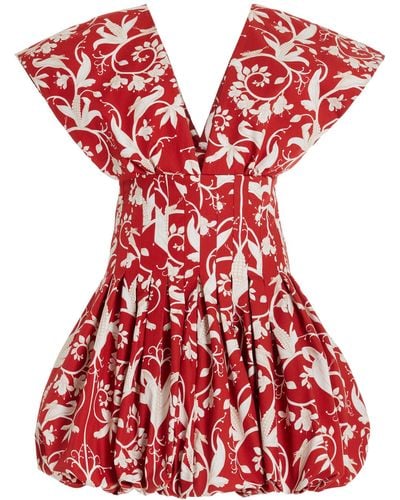 Agua Bendita Annato Maiz Linen Mini Dress - Red
