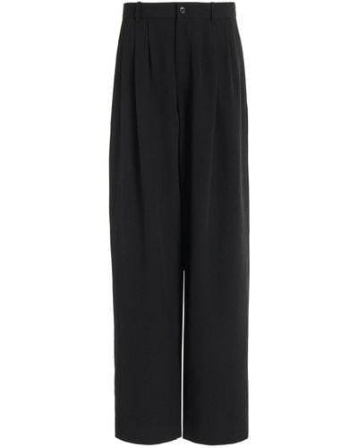 The Row Rufos Oversized Pleated Wool Wide-leg Pants - Black