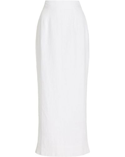 Posse Exclusive Emma Linen Maxi Skirt - White