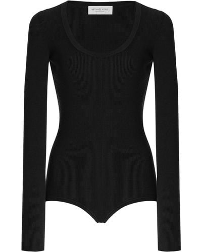 Michael Kors Ribbed-knit Bodysuit - Black