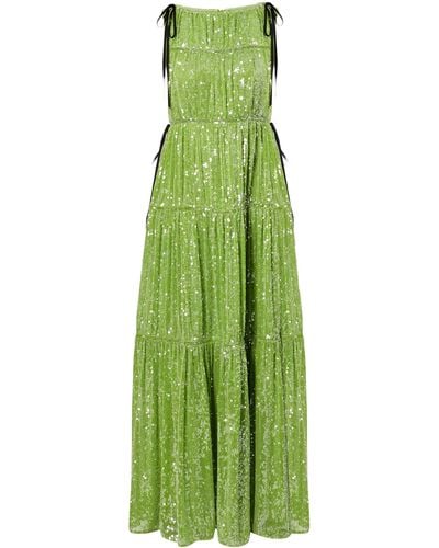 Erdem Isla Sequin Maxi Dress - Green