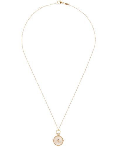 Monica Rich Kosann Adventure Mini 18k Yellow Gold Mother Of Pearl, Diamond Pendant Necklace - White