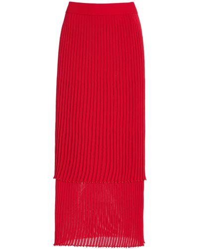 Altuzarra Ariana Pleated Knit Maxi Skirt - Red