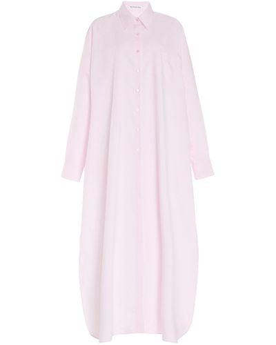 Frankie Shop Avery Oversized Cotton-blend Maxi Shirt Dress - Pink