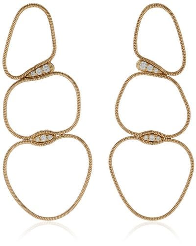 Fernando Jorge Fluid Medium 18k Yellow Gold Diamond Chain Earrings - White