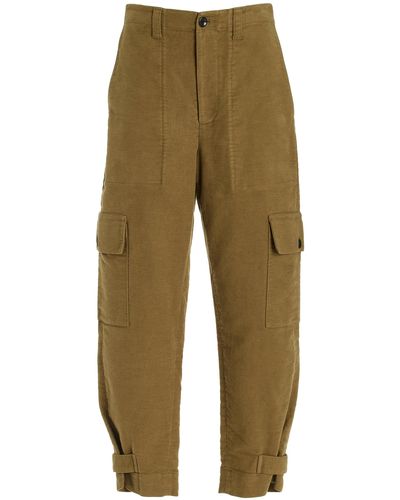 Proenza Schouler Kay Cropped Cotton Cargo Trousers - Green
