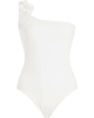 Maygel Coronel Piave Rosette-detailed Asymmetric One-piece Swimsuit - White