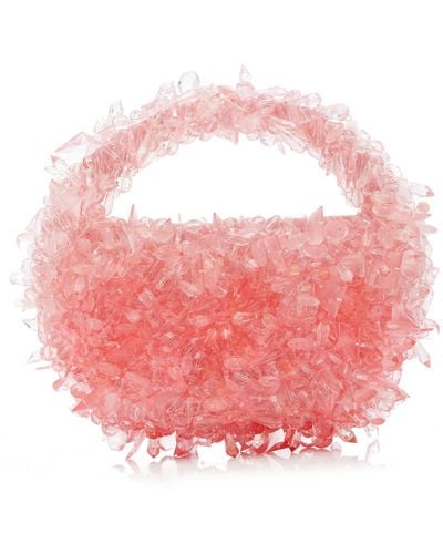 Clio Peppiatt Quartz Beaded Bag - Pink