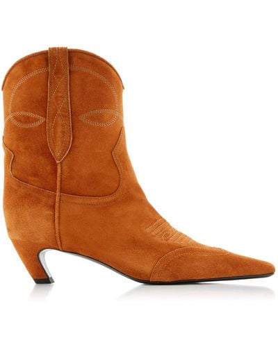 Khaite Dallas Ankle Boots - Brown