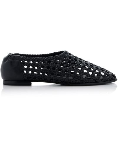 Jonathan Simkhai Eden Woven Leather Ballet Flats - Black