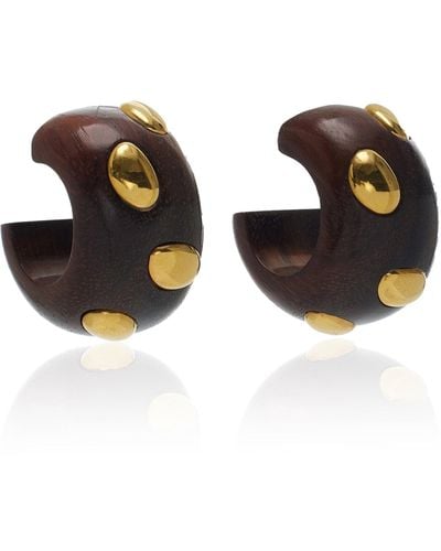 Lizzie Fortunato Acacia Gold-plated Wood Earrings - Black