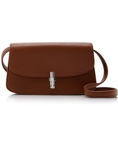 The Row Sofia E/w Leather Crossbody Bag - Brown
