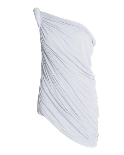 Del Core One-shoulder Draped Knit Top - White