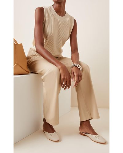 Flattered Malva Leather Slides - White