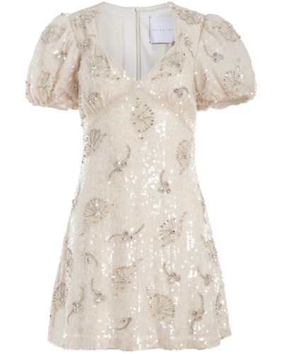 Markarian Ethel Crystal-embellished Sequined Mini Dress - White