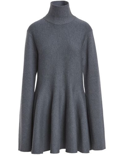 Khaite Clarice Wool-blend Mini Dress - Grey