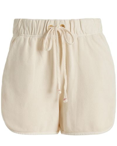 Les Tien Serene Scalloped Cotton Shorts - Natural