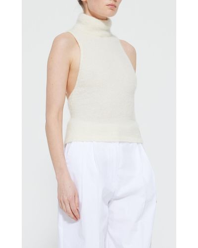 Rohe Open Back Mohair-blend Knit Top - White