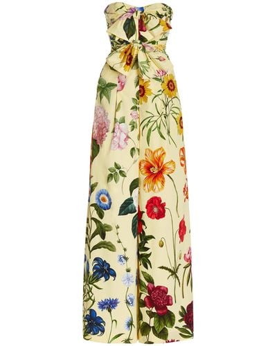 Oscar de la Renta Floral-print Cotton-blend Jumpsuit - Multicolor