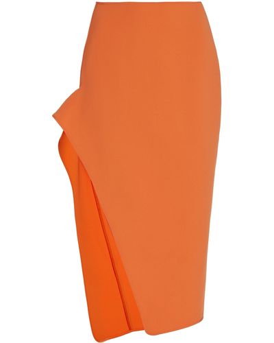 Maticevski Exclusive Narrate Asymmetric Midi Skirt - Orange