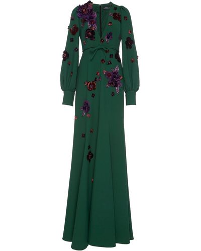 Andrew Gn V-neck Gown - Green