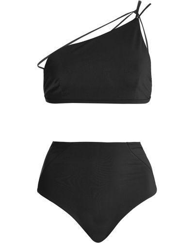 Moré Noir Elevated Essentials One-shoulder Bikini - Black