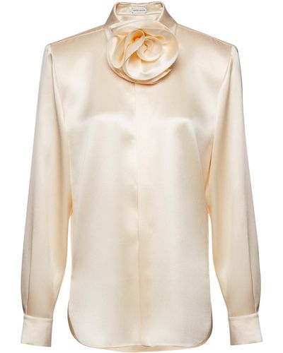 Magda Butrym Floral-embellished Silk Blouse - White