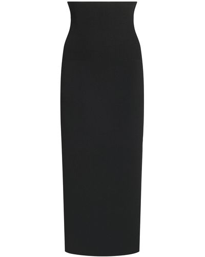 Victoria Beckham Vb Body Fitted Midi Skirt - Black