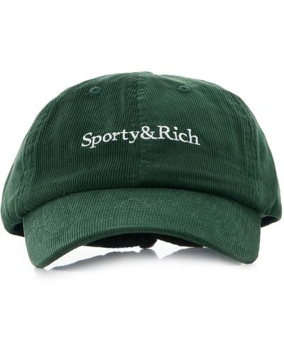 Sporty & Rich Cotton-corduroy Baseball Cap - Green