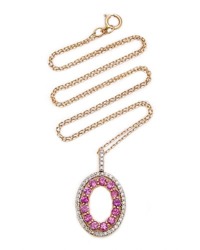 Mateo Gold And Pink Sapphire Necklace